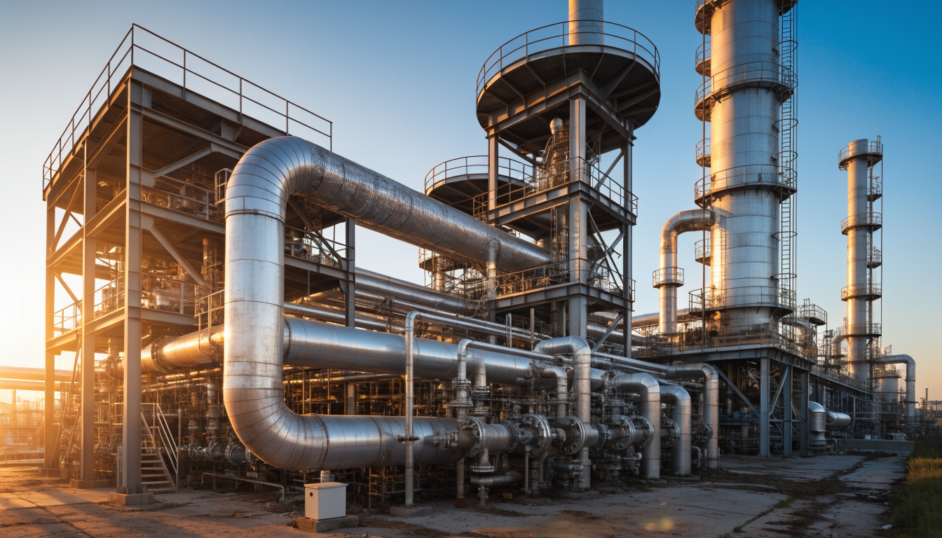 Oil refinery background